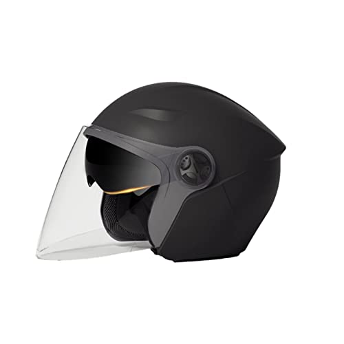 leryveo Moto Abiertos,Moda 3/4 con visores Dobles | Protección Adulto All Seasons Universales para Motocicletas Bicicletas