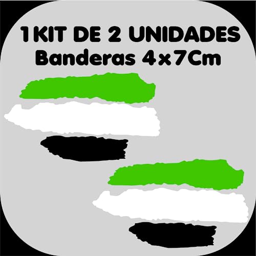Vinilin - Kit 2 Pegatinas Vinilo Bandera Extremadura y mas -V2-7 X 4 cm, Extremadura Flag, Motero, Motera, Coche, Moto, Ciclomotor, Bicicleta, Casco etc.