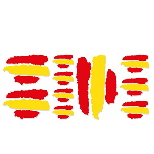 Custom Vinyl® Originals Nuevo diseño registrado Pegatinas Banderas DE ESPAÑA Stickers AUFKLEBER Decals Moto Moto GP Bike Coche (Colores Bandera ESPAÑA/Spain Flag Colors)