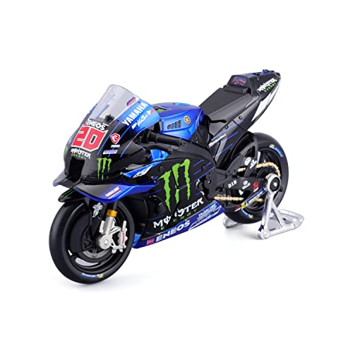 Maisto - 1/18 MOTO GP RACING - Yamaha Factory #20 Fabio Quartararo - NUEVA FA 2022 - Coche en miniatura para niños - Reproducción a escala