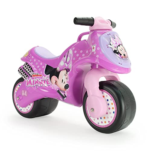 INJUSA - Moto Correpasillos Neox Minnie Mouse, para Niños de 18 Meses a 3 Años, Ruedas Anchas de Plástico y Asa de Transporte para Padres, Color Rosa