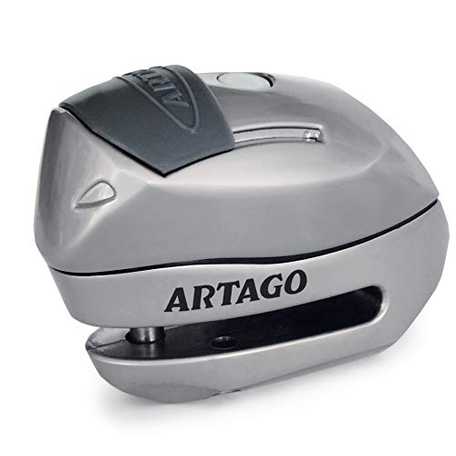 Artago 24S.6M Candado Antirrobo Moto Disco con Warning y Alarma 120 dB ON/Off Activación Opcional, Módulo Reemplazable, Pila Larga Duración, Diseño Exclusivo, Impermeable, Cuerpo 100% Metálico ø6 mm