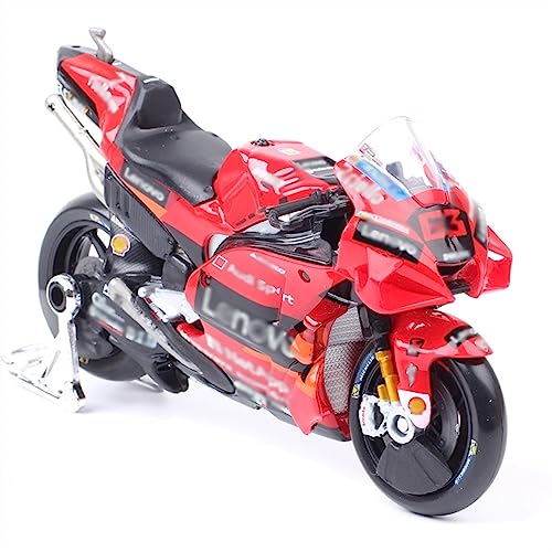Modelo de Motocicleta para Ducati para Desmosedici GP21#43 2021 Escala 1/18 para Jack Miller #63 para Francesco B agnaia Motocicleta GP Juguete Fundido a presión Modelo Moto (Color : GP21 63 F Bagna