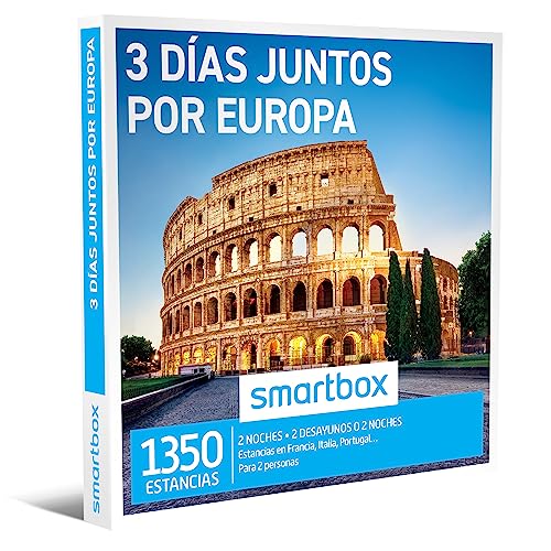 Smartbox - Caja Regalo 3 días Juntos por Europa - Idea de Regalo Original - 2 Noches con Desayuno o 2 Noches para 2 Personas