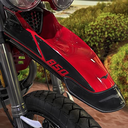 Resin Bike Adhesivos de Moto Compatibles con Guzzi V85 TT 2021 2022. Protección Guardabarros Delantero de Choques y Arañazos de Moto. Adhesivo 3D Resinado - Made en Italy